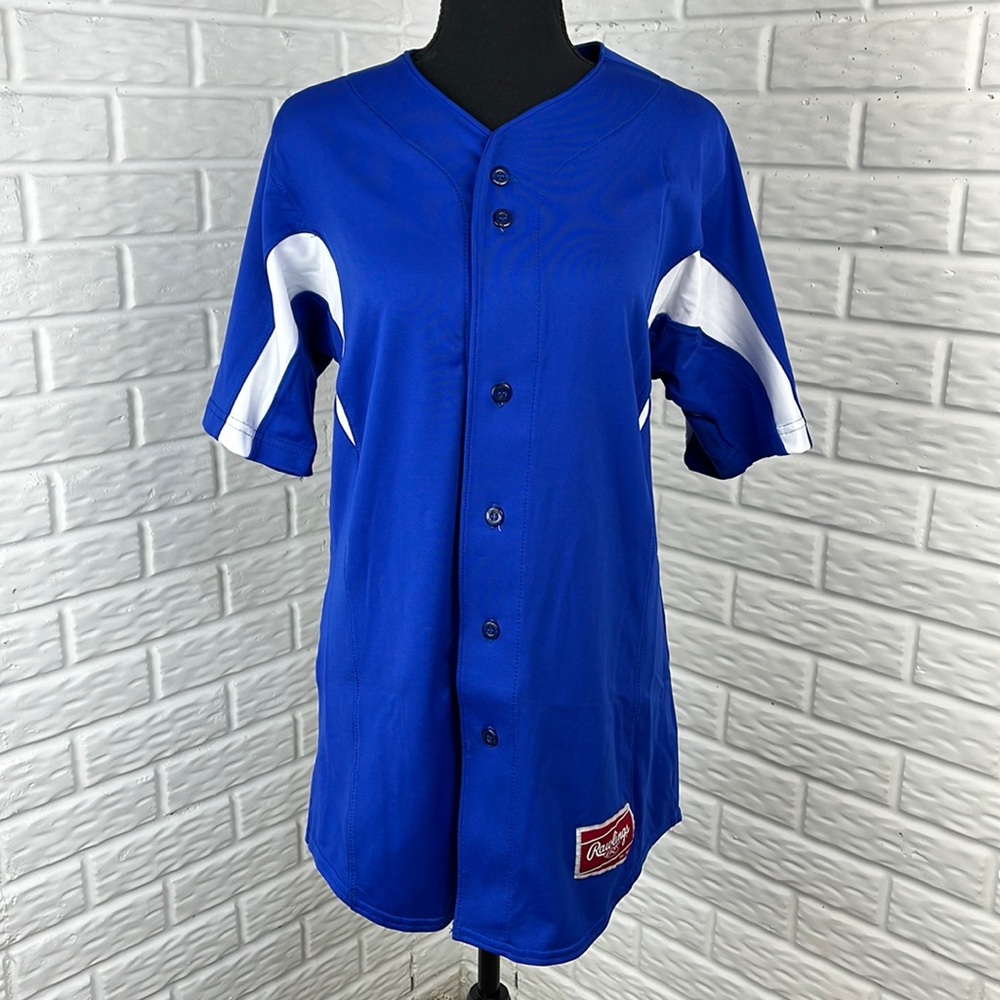 RAWLINGS Blue White Sports Jersey size Men’s Small